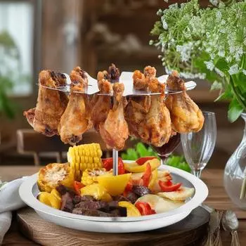 Подставка для куриных ножек и крылышек с поддоном для сбора жира, жаровня из нержавеющей стали, держатель для куриных ножек A