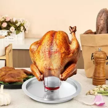 Подставка для куриных ножек и крылышек с поддоном для сбора жира, жаровня из нержавеющей стали, держатель для ножек, для гриля в помещении и на открытом воздухе, необходимое условие для сочных куриных ножек