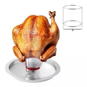 Подставка для куриных ножек и крылышек с поддоном для сбора жира, жаровня из нержавеющей стали, держатель для ножек, для гриля в помещении и на открытом воздухе, необходимое условие для сочных куриных ножек