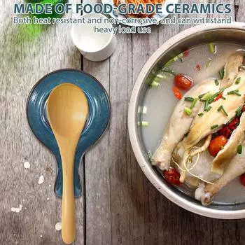 Подставка для ложки Большая керамическая подставка для ложки Термостойкая подставка для ложки для приготовления пищи Подставка для кофейной ложки Керамическая подставка для ложки, пригодная для мытья в посудомоечной машине