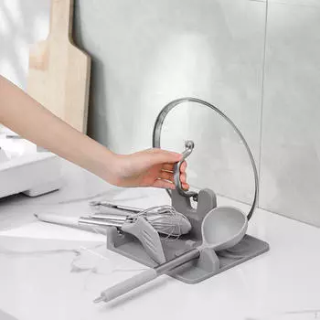 Подставка для ложки с держателем крышки кастрюли, верхняя часть плиты, половник, органайзер для разделочной доски, кулинария для размещения ложек