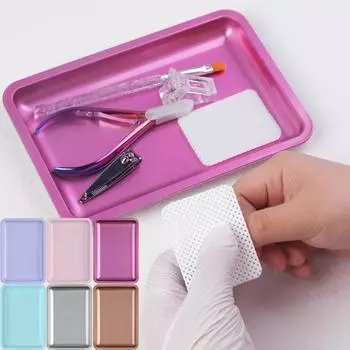 Подставка для маникюрного оборудования из нержавеющей стали, подставка для накладных ногтей, косметический инструмент, организованный для салонного и домашнего использования серебряный