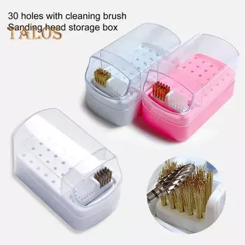 Подставка для маникюрных сверл, моющаяся, держит в порядке на рабочем столе, практичный держатель для сверл для ногтей без заусенцев, подставка, органайзер для дисплея розовый