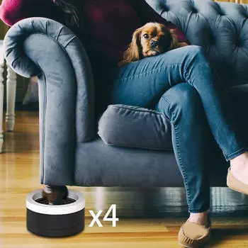 Подставка для мебели с 4 кроватями, регулируемые подъемники 1,77 дюйма для ножек стола, дивана Black