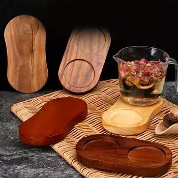 Подставка для мельницы для перца, поднос для чая из бамбука, подставка для солонки и перечницы, подставка для хранения на кухне из дерева, подставка для кастрюль из бамбука и дерева, кухонные принадлежности A