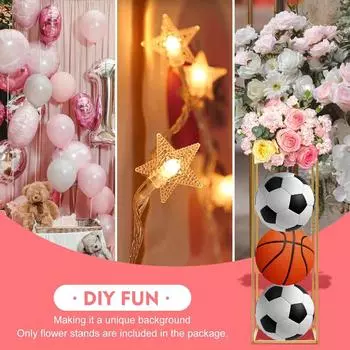 Подставка для металлической вазы 80 см, 10 шт. золота, однотонная, прямоугольная, современная круглая, прямоугольная, съемная подставка для ваз для свадебного торжества M золотой