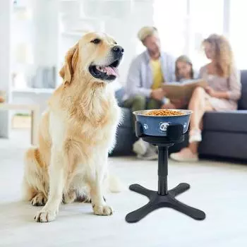 Подставка для миски для собак предотвращает опрокидывание, подставка для кормушки для собак, регулируемая подставка для одной миски для кормления собак, подставка для миски для домашних животных для больших и средних собак One Size