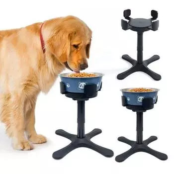 Подставка для миски для собак с 3 уровнями высоты, регулируемая подставка для кормления домашних животных, наклоненная на 15 градусов, держатель для миски для собак средних и крупных пород