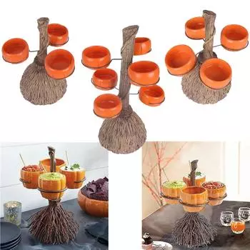 Подставка для миски для закусок на Хэллоуин Креативная корзина для закусок на Хэллоуин 3/4/6 мисок One Size