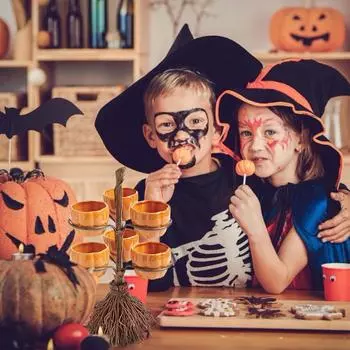 Подставка для миски для закусок на Хэллоуин Креативная корзина для закусок на Хэллоуин 3/4/6 мисок One Size