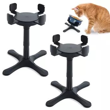 Подставка для мисок для домашних животных с регулируемой высотой. Совместима с посудой как маленьких, так и больших размеров. Создайте идеальную среду для еды для вашей собаки или кошки. Корм/Вода -