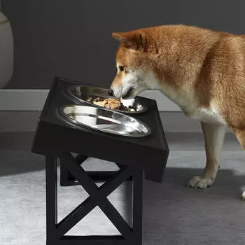 Подставка для мисок из нержавеющей стали для щенков кошек