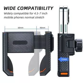 Подставка для мобильного телефона на мотоцикле, вращающаяся подставка для телефона, противоударный держатель для сотового телефона, принадлежности для мотоциклов, скутеров, колясок, велосипедов оранжевый