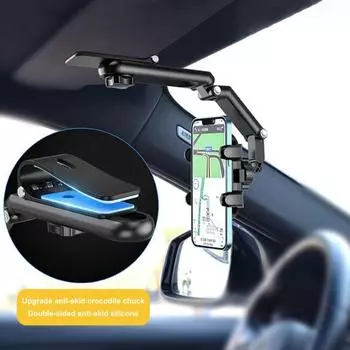 Подставка для мобильного телефона, прочный держатель, свободный угол, регулировка солнца, козырек для переноски автомобиля, аксессуары для мобильных телефонов чёрный