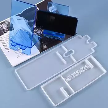 Подставка для мобильного телефона ручной работы, силиконовая форма, съемный держатель для планшета, эпоксидная форма, блестящий держатель для телефона, кристаллическая смоляная форма 2