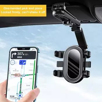 Подставка для мобильного телефона с сильной регулировкой, свободный угол, козырек, автомобильный солнцезащитный держатель для мобильного телефона чёрный