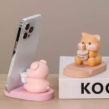 Подставка для мобильного телефона в виде утки, фигурка животного, кронштейн для мобильного телефона, креативный держатель для телефона, настольные украшения duck