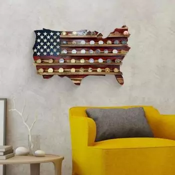 Подставка для монет Challenge Coin, держатель для монет в форме американского флага, настенная многоярусная стойка для монет для ветеранов, сувениры, патриотический декор