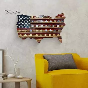 Подставка для монет Challenge Coin, держатель для монет в форме американского флага, настенная многоярусная стойка для монет для ветеранов, сувениры, патриотический декор разноцветный