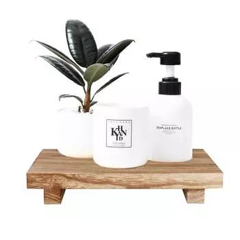 Подставка для мыла из дерева на пьедестале для ванной комнаты, кухни, мыльница с деревянной стойкой, подставка для украшения прилавка, подставка для свечей в деревенском стиле, держатель для растений