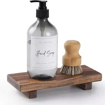 Подставка для мыла на деревянной подставке, подставка для мыла из дерева в фермерском стиле, держатель для мыльницы/поднос, декор для ванной комнаты и кухни, деревенское растение для свечей