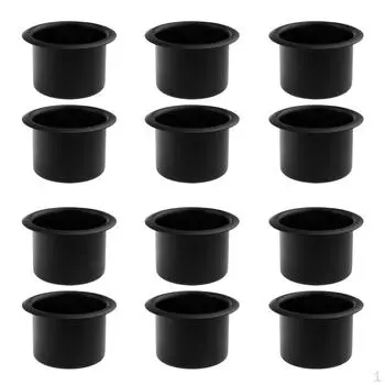 Подставка для напитков из 12 чашек из алюминиевого сплава для морской лодки, автомобиля, грузовика, кемпера, черного цвета