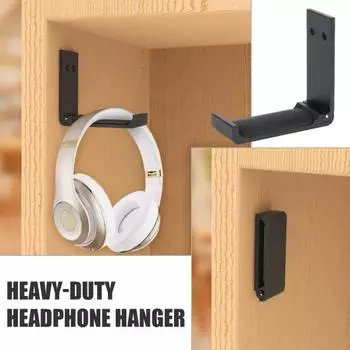 Подставка для наушников, грузоподъемность 10 фунтов, простая установка, складная игровая вешалка для гарнитуры, органайзер под столом чёрный