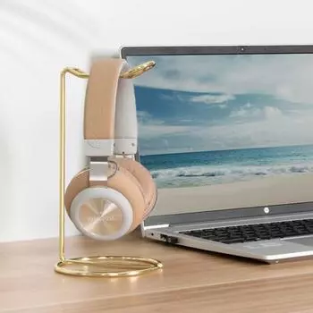 Подставка для наушников Iron Line, металлическая золотая подставка для гарнитуры, симпатичный держатель для беспроводных наушников Bluetooth, поддержка шлема геймера розового золота