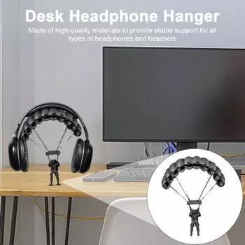 Подставка для наушников парашютиста-солдата, уникальный 3D-дизайн, надежная поддержка, держатель для игровых наушников чёрный