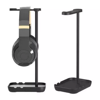 Подставка для наушников с устойчивым основанием, нескользящая конструкция, вращающийся на 180 градусов многофункциональный настольный держатель чёрный