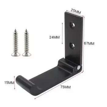 Подставка для наушников Складной настенный держатель для наушников Настенный держатель для гарнитуры Алюминиевый настенный держатель-крючок чёрный