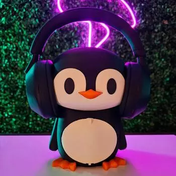 Подставка для наушников в виде пингвина, напечатанная на 3D-принтере, аудиокомпаньон чёрный