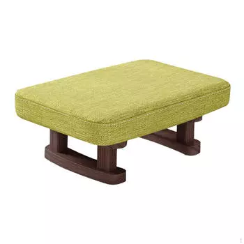 Подставка для ног с деревянными ножками, мягкая подставка для ног, табурет для смены обуви в дверном проеме, небольшой низкий прямоугольный пуфик зелёный