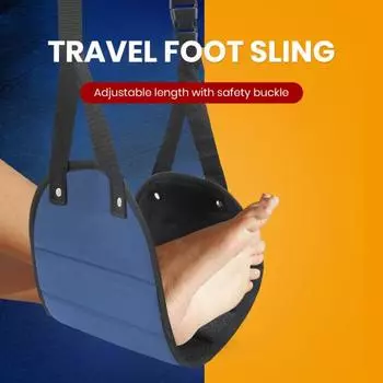 Подставка для ног в самолете, гамак для ног, быстросъемный регулируемый дизайн, складная подставка для ног для офиса, самолета, подвесной гамак синий