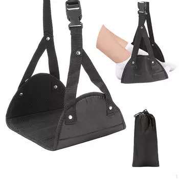 Подставка для ног в самолете, гамак на каблуке, дорожный отдых, аксессуары, комфорт для ног чёрный