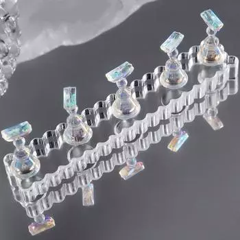 Подставка для ногтей Aurora, голографическая акриловая учебная база для дизайна ногтей с 5 магнитными насадками, держатель для демонстрации насадок