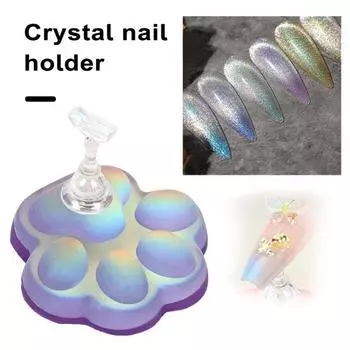 Подставка для ногтей Кошачья лапка Устойчивая поддержка ногтей для демонстрации навыков маникюра розовый