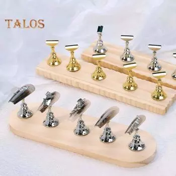 Подставка для ногтей, магнитный дизайн, дисплей, нержавеющий, прочный, магнитный, держатель для дизайна ногтей, товары для маникюрного салона Square серебряный