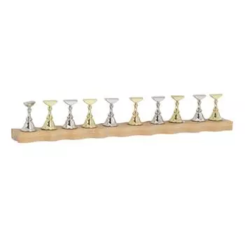 Подставка для ногтей, маникюрный инструмент, волнообразный край, деревянная основа, магнитная подставка для практики маникюра с 10 шт.