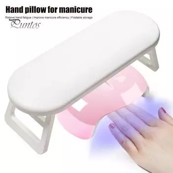 Подставка для ногтя Складная пластиковая подставка для ног Маникюрная подставка для рук Подушка для рук Аксессуары для дизайна ногтей Square розовый