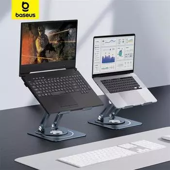 Подставка для ноутбука Baseus, вращающийся на 360° держатель стола, складная подставка для компьютера из алюминиевого сплава, регулируемый портативный кронштейн