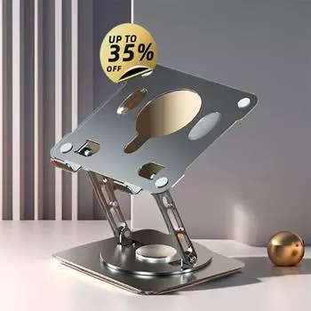 Подставка для ноутбука Кронштейн для планшета для ноутбука Охлаждающий алюминиевый сплав Складной подъемный кронштейн для ноутбука Держатель для мобильного телефона для планшета Поворот на 360° жёлтый