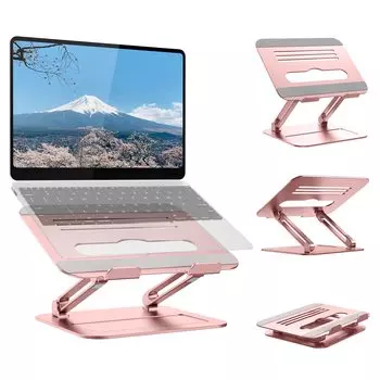 Подставка для ноутбука Pewesv Подставка для ПК Складная эргономичная плавная регулировка Подставка для компьютера Изготовлена из алюминиевого сплава Отличная устойчивость Теплоотдача Ноутбук