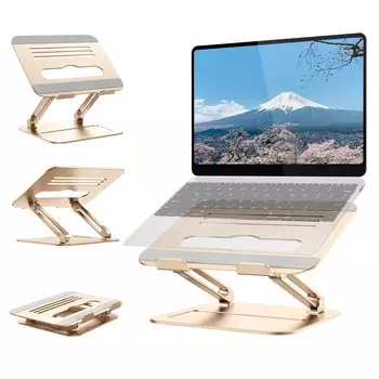 Подставка для ноутбука Pewesv Подставка для ПК Складная эргономичная плавная регулировка Подставка для компьютера Изготовлена из алюминиевого сплава Отличная устойчивость Теплоотдача Ноутбук