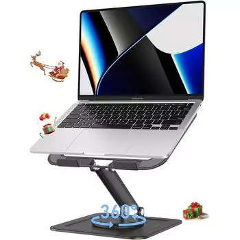 Подставка для ноутбука, регулируемая подставка для ноутбука, вращающаяся на 360 градусов подставка для ноутбука, складная подставка для ноутбука для стола, эргономичная подставка для ноутбука чёрный