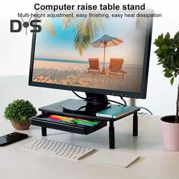 Подставка для ноутбука с регулируемой высотой, грузоподъемностью 30 кг, широкая совместимость с монитором чёрный