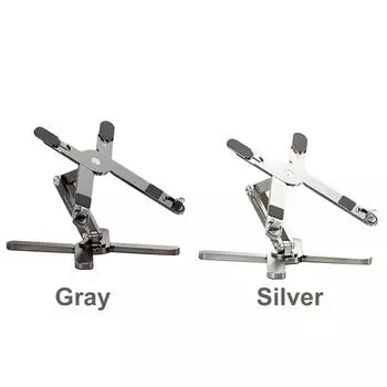 Подставка для ноутбука с вращающимся на 360 градусов металлическим складным держателем для 16-дюймового компьютера, ноутбука, X-образной формы, эргономичной формы серый