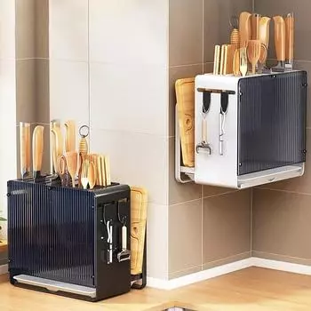 Подставка для ножа, держатель для кухонного ножа, многофункциональная посуда, блок для ножей, настенная полка для хранения, домашняя ложка, вилка, кухонный органайзер Countertop