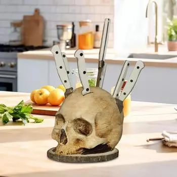 Подставка для ножей Horror Skull, креативная стойка для хранения фруктовых ножей, подарочный держатель для ножей