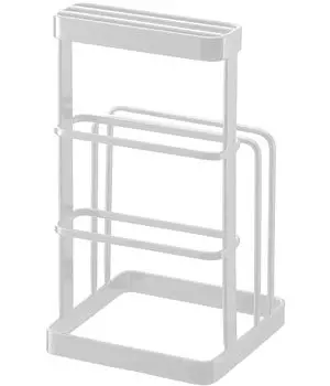 Подставка для ножей и разделочной доски Yamazaki Jitsugyo, ширина 12 x глубина 12 x белый 6775 (Ямадзаки) и высота 21,5 см белый